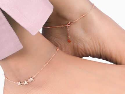 Rose Gold Charming Star Anklet
