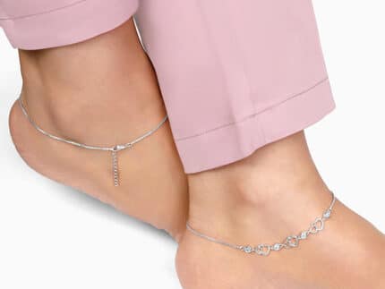 Silver Heart Anklet