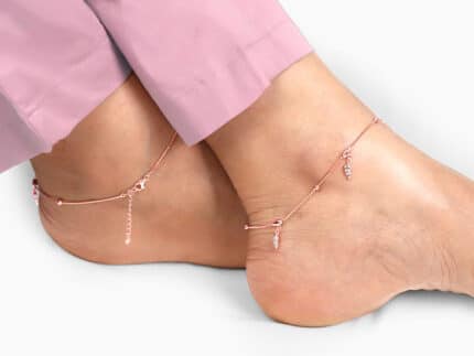 Rose Gold Delicate Leaf Anklet