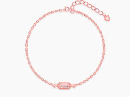 Rose Gold Modern Hexagon Bracelet