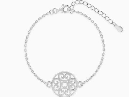 Silver Circular Mandala Bracelet Rakhi