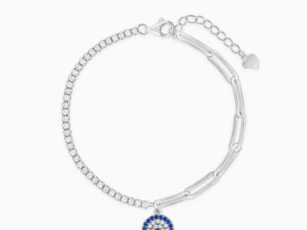 Silver Blue Halo Bracelet
