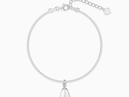 Silver Pearly Drop Bracelet