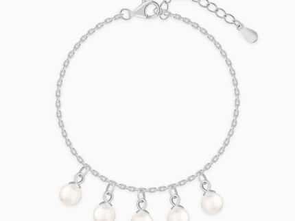 Silver Fivesome Pearl Bracelet