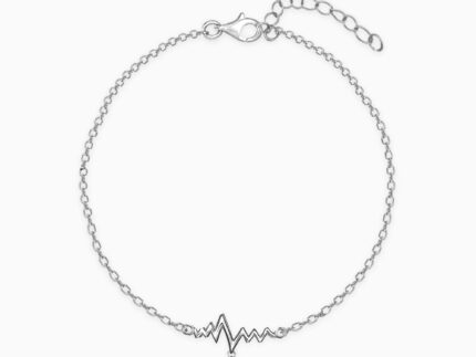 Silver Heartbeat Drop Bracelet