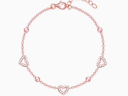 Rose Gold Halo Heart Bracelet