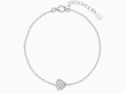 Silver Filled with Love Heart Bracelet