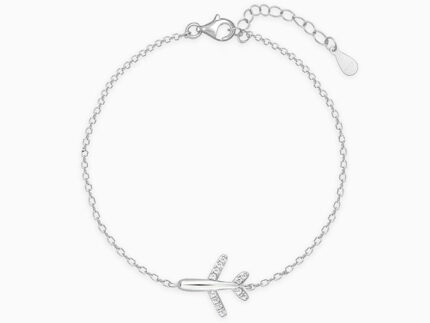 Silver Aeroplane Kids Bracelet (0-18 months)