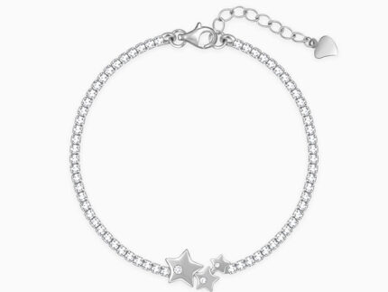 Silver Triple Star Tennis Bracelet