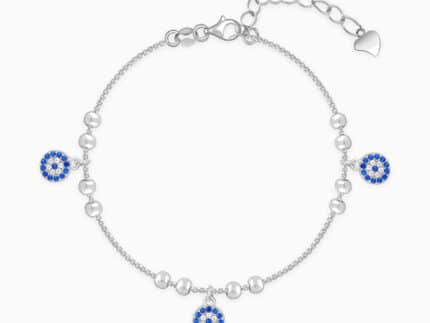 Silver Evil Eye Charm Bracelet