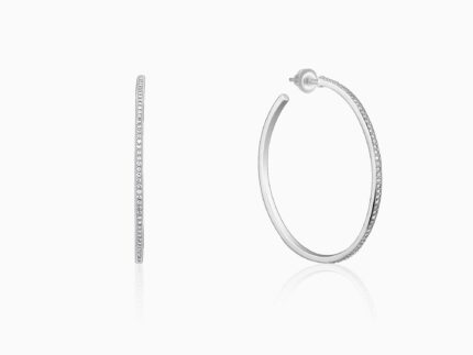 Silver Studded Hoop Earrings