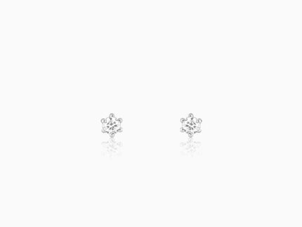 Silver Zircon Bubble Stud Earrings