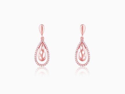 Rose Gold Intricate Teardrop Earrings