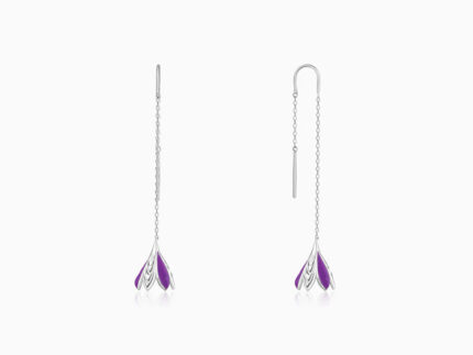 Silver Blooming Crocus Earrings
