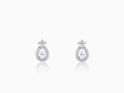 Silver Elegant Pear Drop Earrings