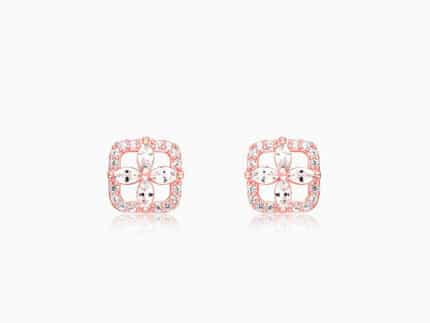 Rose Gold Shimmer Stud Earrings