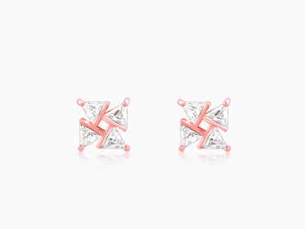 Rose Gold Windmill Stud Earrings
