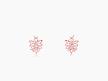 Rose Gold Whispers Of Leaves Earrings