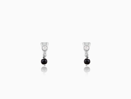 Silver Zirconia Noir Earrings