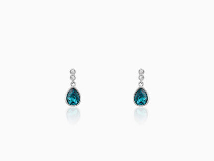 Silver Turquoise Blue Tear Drop Earrings
