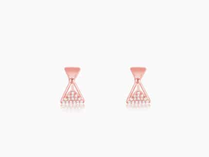 Rose Gold Triangular Elegance Earrings