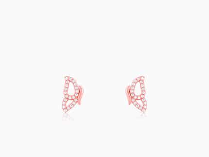 Rose Gold Dazzling Butterfly Earrings