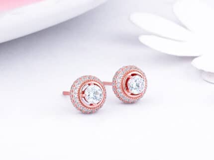 Rose Gold Solitaire Sparkle Earrings