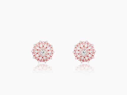 Rose Gold Floral Work Earrings