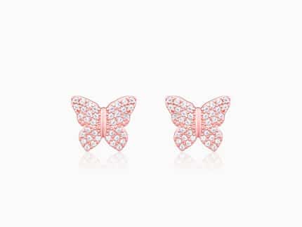 Rose Gold Skipper Butterfly Earrings