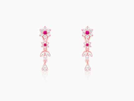 Rose Gold Classic Floral Earrings