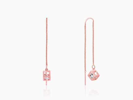 Rose Gold Cubic Crystal Earrings