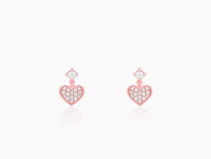 Rose Gold Pretty Heart Earrings