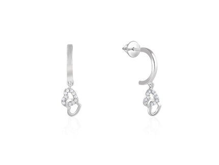 Silver Interlocked Hearts Hoop Earrings