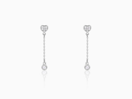 Silver Love Drip Dangler Earrings