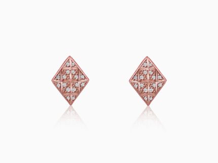 Rose Gold Zircon Stud Earrings