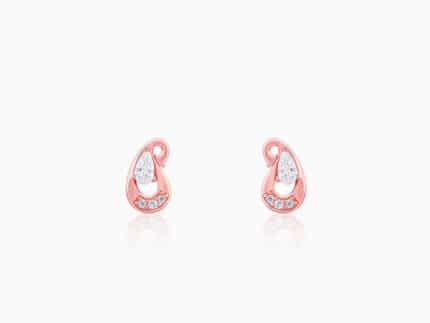 Rose Gold Paisley Love Earrings