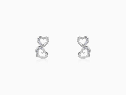 Silver Merry Heart Earrings