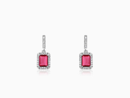 Silver Dreamy Red Earrings