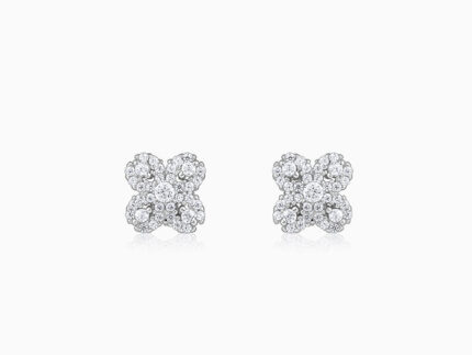 Silver Trendy Clover Earrings