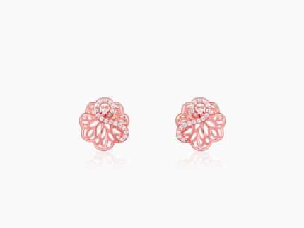 Rose Gold Floral Filigree Earrings
