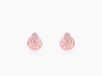 Rose Gold Circular Drop Filigree Earrings