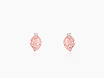 Rose Gold Leafy Filigree Earrings