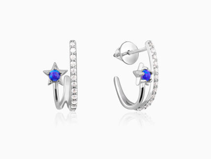 Silver Azure Aura Earrings