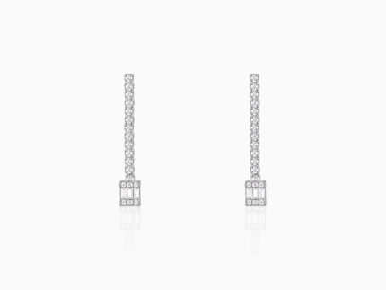 Silver Shine Line Earrings