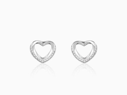 Silver Jolly Heart Studs