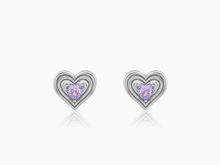 Silver Echo of Love Studs