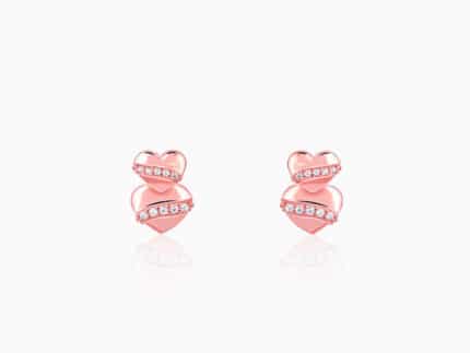 Rose Gold Cherished Sparkle Stud Earrings