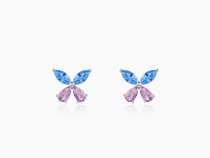 Silver Blue Butterfly Studs
