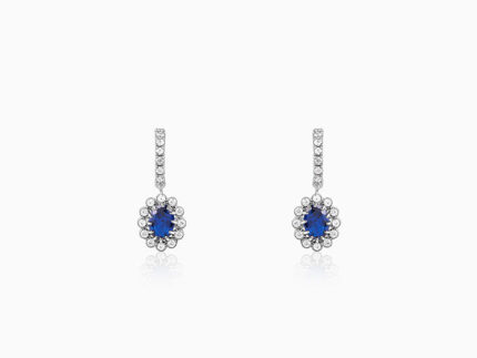 Silver Azure Floral Earrings