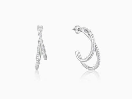 Silver Deserving You J-Hoop Earrings